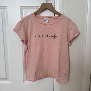 Topshop Petite Women's Pink Tee Cotton Size 0P